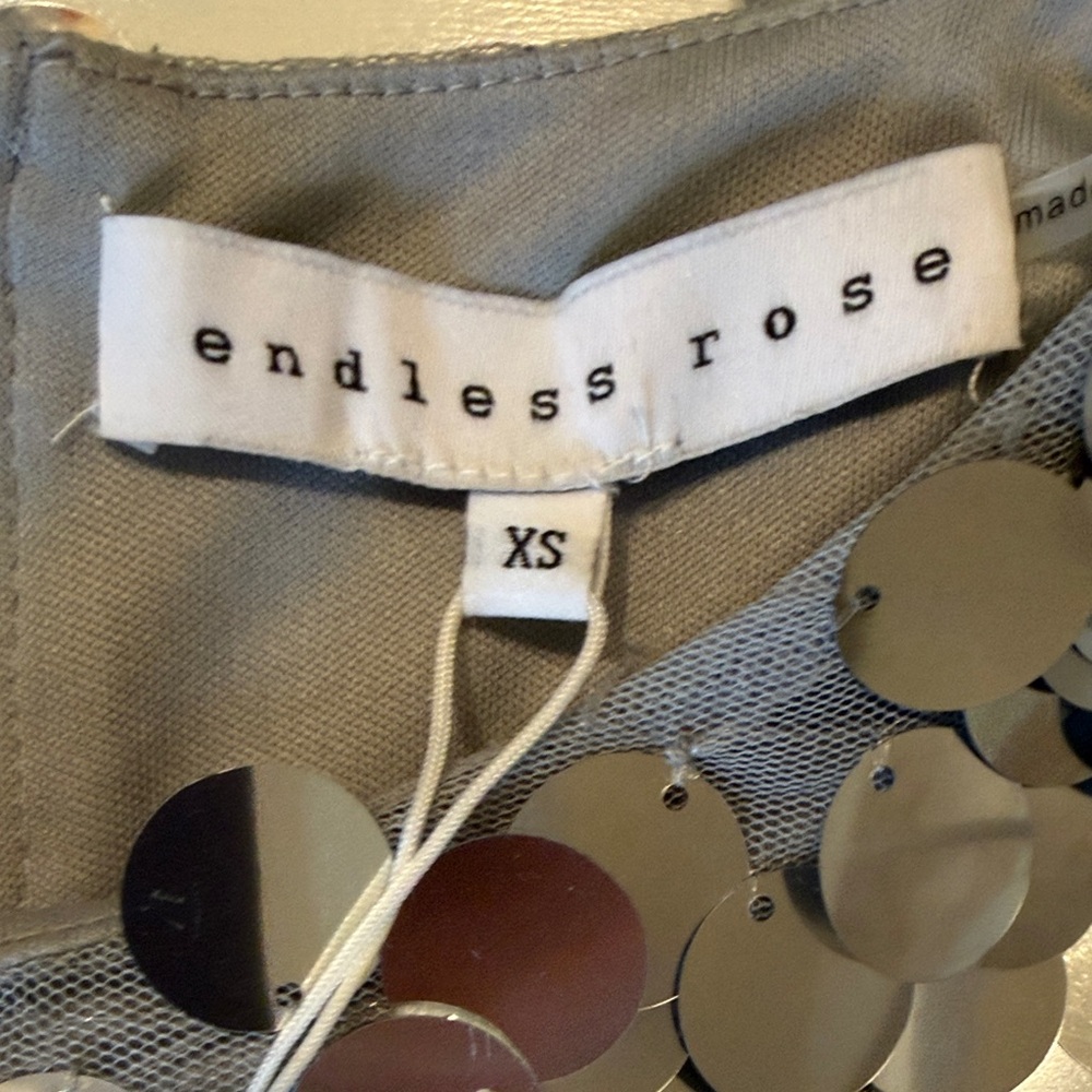 Endless Rose Silver Sequin Short Sleeve Top - Picture 5 of 6